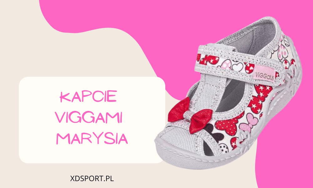 Tenisówki dziecięce Viggami MARYSIA w szarym kolorze - uniwersalne kapcie dla dziewczynki