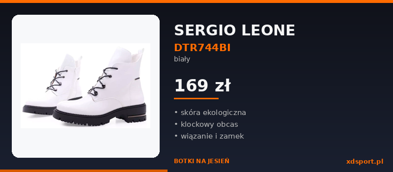 Botki Sergio Leone DTR744BI białe na jesień