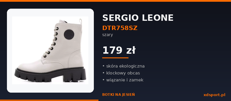 Botki Sergio Leone DTR758SZ szare na jesień