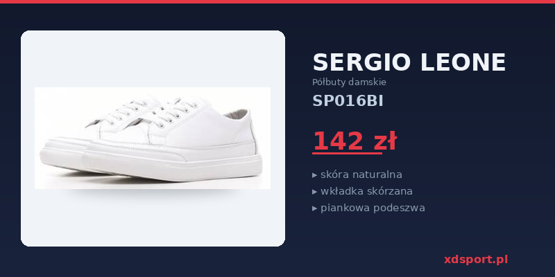 Białe półbuty damskie Sergio Leone SP016BI, 142 zł