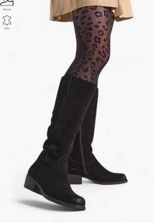 Damskie skórzane kozaki zimowe Sergio Leone DKZ268-SBL czarne