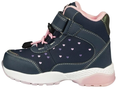 Dziecięce buty zimowe American Club z podeszwą LED BRL131/23 granatowe