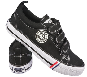 Tenisówki dziecięce American Club LH60 BL czarne trampki chłopięce
