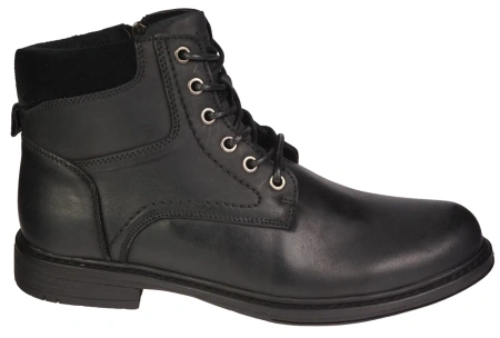 Eleganckie męskie skórzane buty zimowe American Club MCY167BL czarne