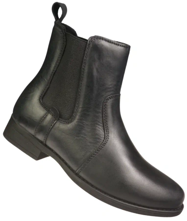 Damskie botki zimowe ze skóry naturalnej American Club DCY99BL czarne