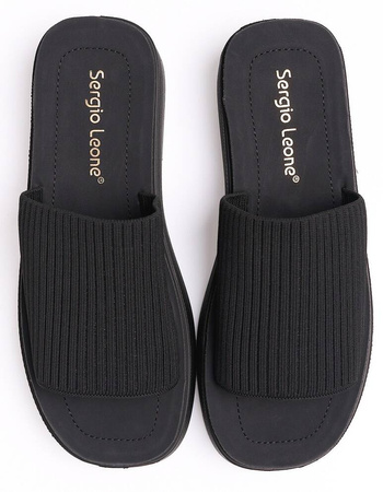 Eleganckie klapki damskie Sergio Leone SK083 czarne 
