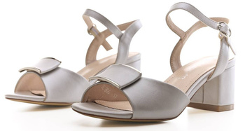 Eleganckie sandały damskie Sergio Leone DSK806SRPE srebrny perła