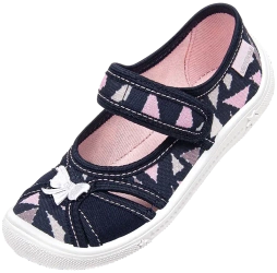 Tenisówki dziecięce Viggami IGA DRUK granatowe kapcie dziewczęce na rzep