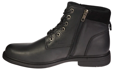 Eleganckie męskie skórzane buty zimowe American Club MCY167BL czarne