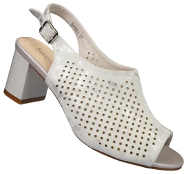 Eleganckie sandały damskie Sergio Leone w kolorze srebrnym DSK803SR