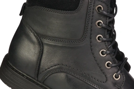 Eleganckie męskie skórzane buty zimowe American Club MCY167BL czarne