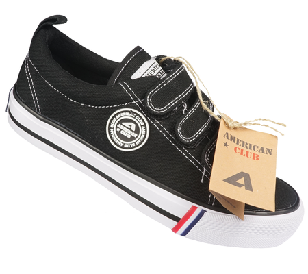 Tenisówki dziecięce American Club LH60 BL czarne trampki chłopięce