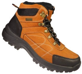 Zimowe skórzane buty męskie American Club MCY58BR brązwe