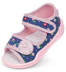 Tenisówki dziecięce Viggami LUCYNKA granatowe kapcie dziewczęce sandałki