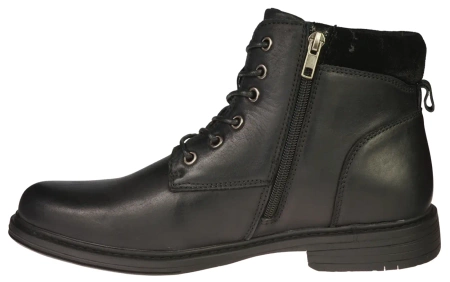 Eleganckie męskie skórzane buty zimowe American Club MCY167BL czarne