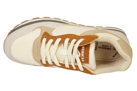 Damskie buty sportowe American Club damskie sneakersy DFH82BE beżowe