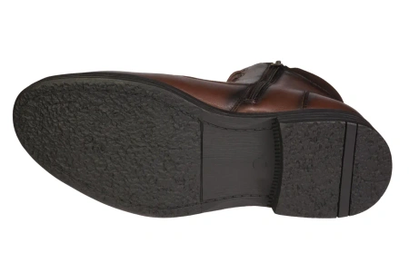 Eleganckie męskie skórzane buty zimowe American Club MCY167CO brązowe