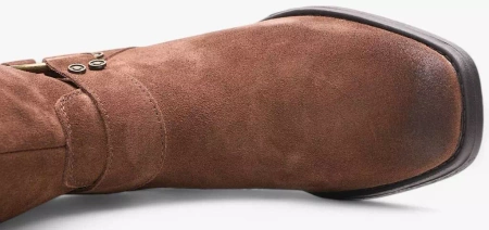 Damskie skórzane kozaki zimowe Sergio Leone DKZ265-SBR brązowe