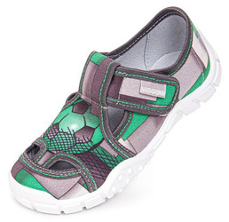 Tenisówki dziecięce zielone Viggami kapcie na rzep ADAŚ FOOTBALL zielone