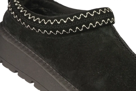 Damskie botki zimowe mule ze skóry naturalnej American Club DCY187BL czarne