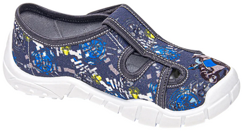 Tenisówki dziecięce Viggami Alex Motor granatowe kapcie chłopięce na rzep