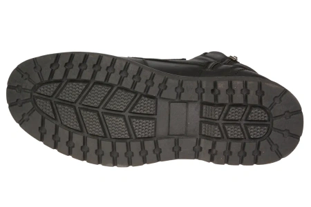 Eleganckie męskie skórzane buty zimowe American Club MCY122BL czarne