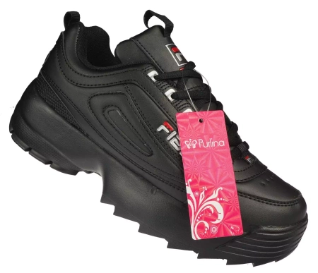 Damskie buty sportowe damskie sneakersy Purlina czarne DSL8935-2BL