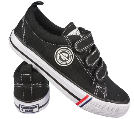 Tenisówki dziecięce American Club LH60 BL czarne trampki chłopięce