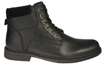 Eleganckie męskie skórzane buty zimowe American Club MCY167BL czarne