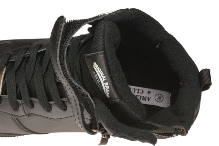 Młodzieżowe sportowe buty przejściowe American Club z ekoskóry DES102BL