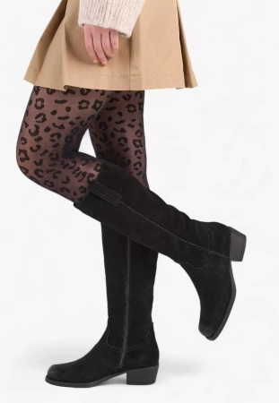 Damskie skórzane kozaki zimowe Sergio Leone DKZ268-SBL czarne