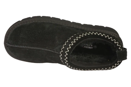 Damskie botki zimowe mule ze skóry naturalnej American Club DCY187BL czarne