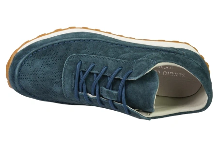 Skórzane buty sportowe damskie Sergio Leone DSP001GR granatowe