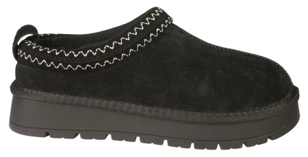 Damskie botki zimowe mule ze skóry naturalnej American Club DCY187BL czarne