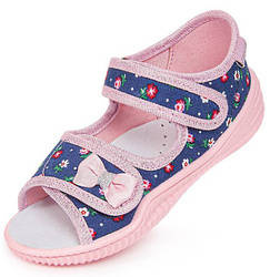 Tenisówki dziecięce Viggami LUIZA granatowe kapcie dziewczęce sandałki