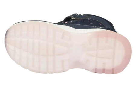 Dziecięce buty zimowe American Club z podeszwą LED BRL131/23 granatowe