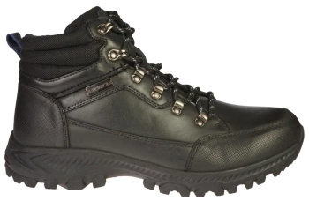 Zimowe skórzane buty męskie American Club MCY129BL czarne