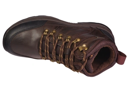 Męskie skórzane buty zimowe ocieplone MCY198CO kawowe