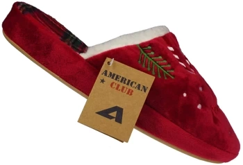 Damskie pantofle tekstylne American Club DSL-12RE