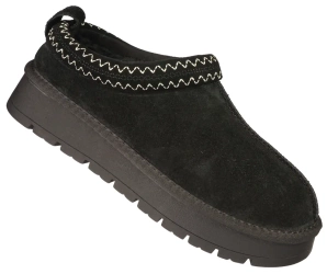 Damskie botki zimowe mule ze skóry naturalnej American Club DCY187BL czarne