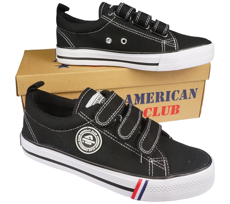 Tenisówki dziecięce American Club LH60 BL czarne trampki chłopięce