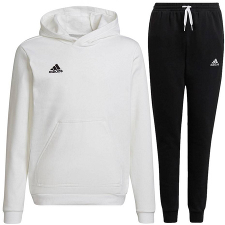 Dres dziecięcy Adidas Entrada 22 komplet biały + czarny