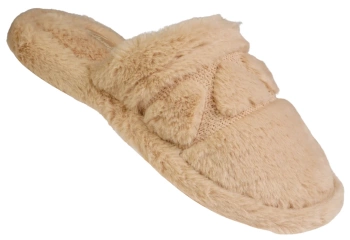 Damskie pantofle zimowe Meteor DV269 w kolorze beżowym