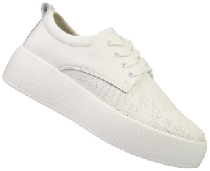 Skórzane buty sportowe damskie Ladie's Style D2309S-2WH białe