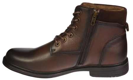 Eleganckie męskie skórzane buty zimowe American Club MCY167CO brązowe