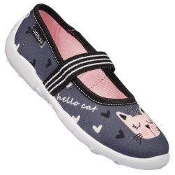 Tenisówki dziecięce Viggami Felicja szare kapcie dziewczęce wsuwane