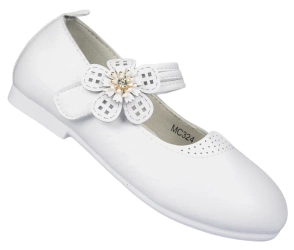 Półbuty dziewczęce lakierki baleriny dziecięce Apawwa BMC324WH