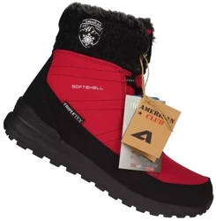 Buty zimowe damskie śniegowce American Club DSN-44RE czerwone buty zimowe