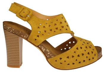Eleganckie Sandały damskie Sergio Leone DSK858ZOMI żółte