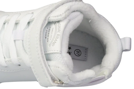 Młodzieżowe sportowe buty przejściowe American Club z ekoskóry DES102WH